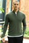 JEFF FRANKIE HALF ZIP KNIT Army